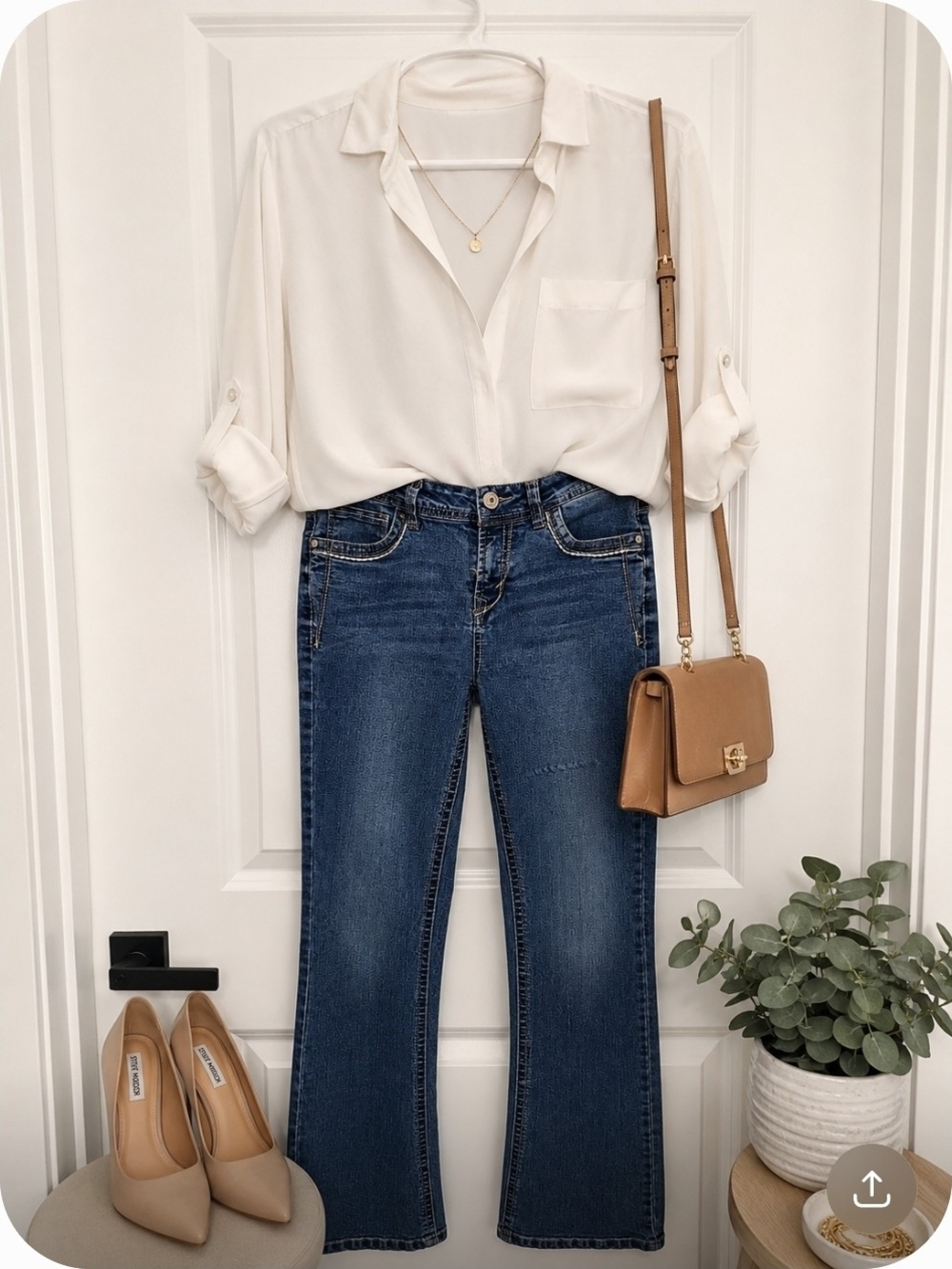 Classic Mid Wash Bootcut Jeans - Blue